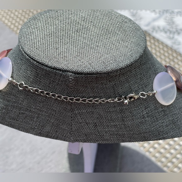 Boho ombré necklace with flat discs in BBC all shades of peach to brown 12” - Picture 4 of 7